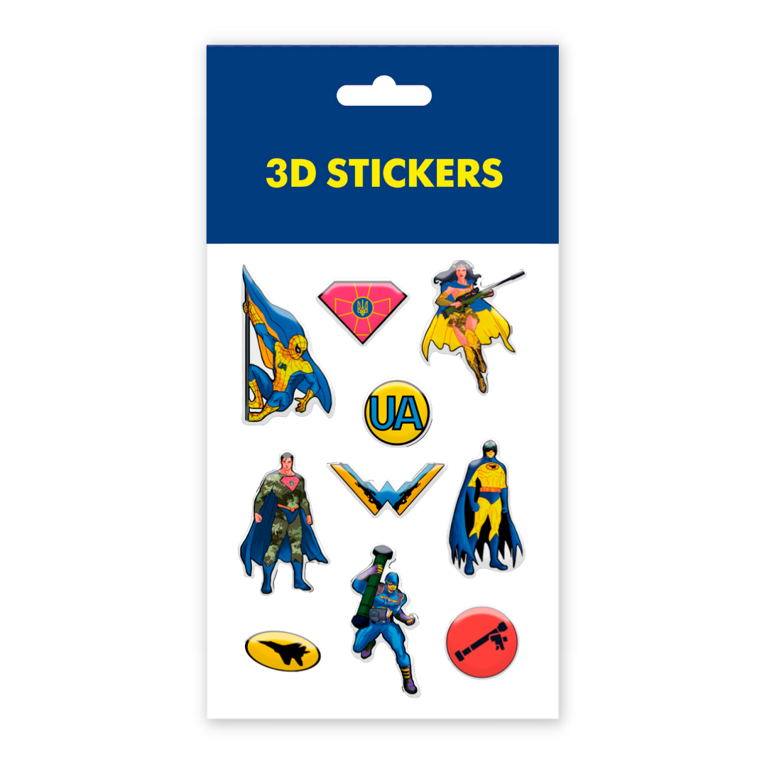 3D stickers "Ukrainian heroes. Set of 6 stickers (SB-10) - Tattooshka USA