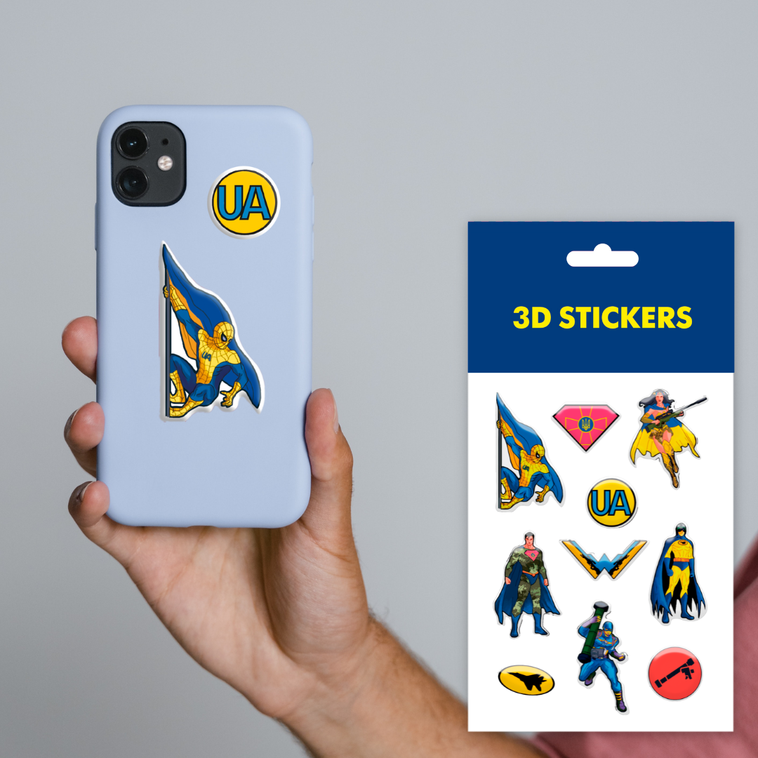 3D stickers "Ukrainian heroes. Set of 6 stickers (SB-10) - Tattooshka USA