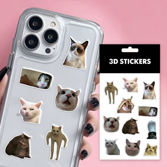 3D stickers "Cats mood memes". Set of 12 stickers (SB-56) - Tattooshka USA