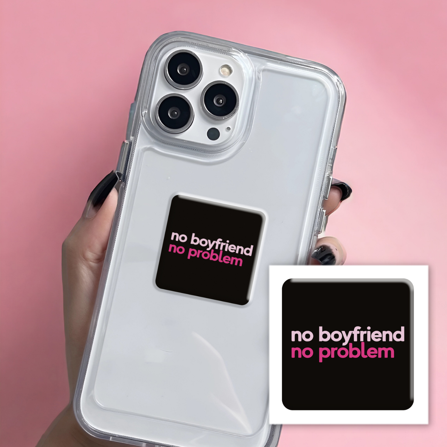 3D sticker "No boyfriend-no problem" (SX-156) - Tattooshka USA