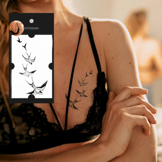 Flying swallows (T-118) - Tattooshka USA