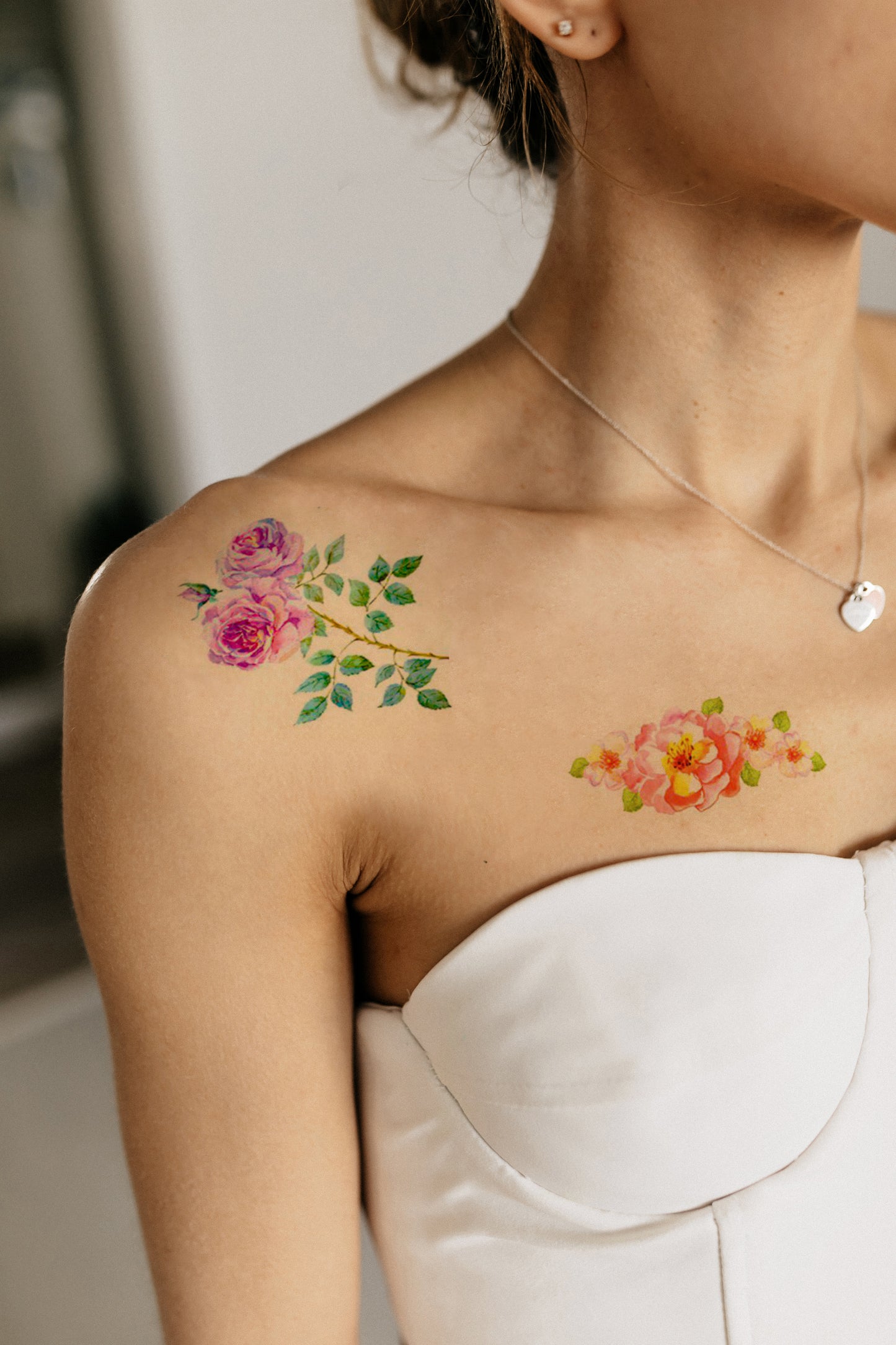 Watercolor flowers (TH-030) - Tattooshka USA