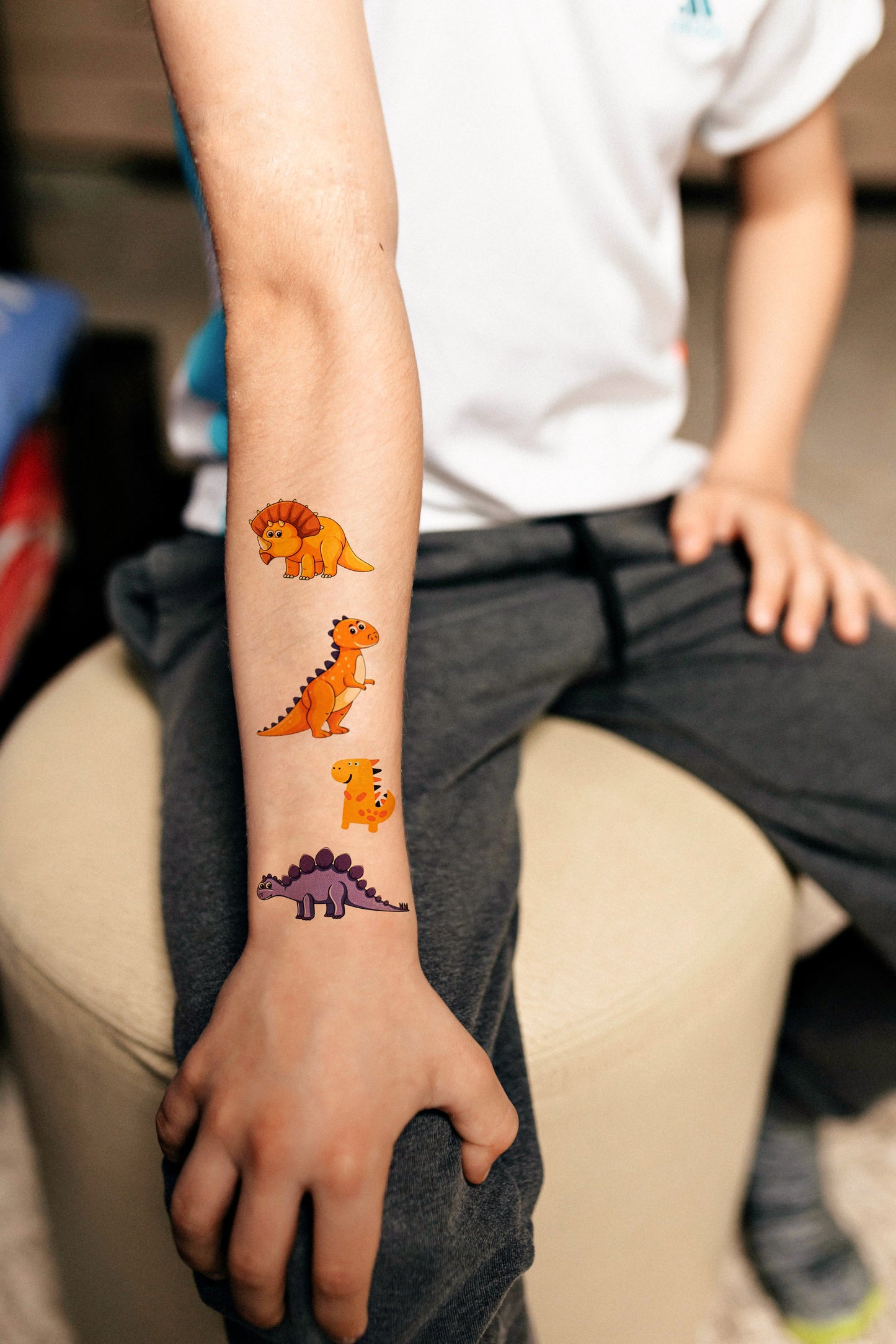 Orange dinosaurs (WS-071) - Tattooshka USA