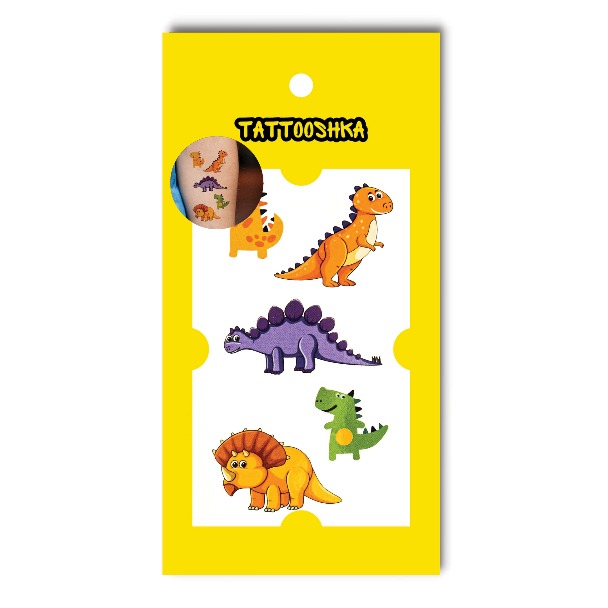 Orange dinosaurs (WS-071) - Tattooshka USA